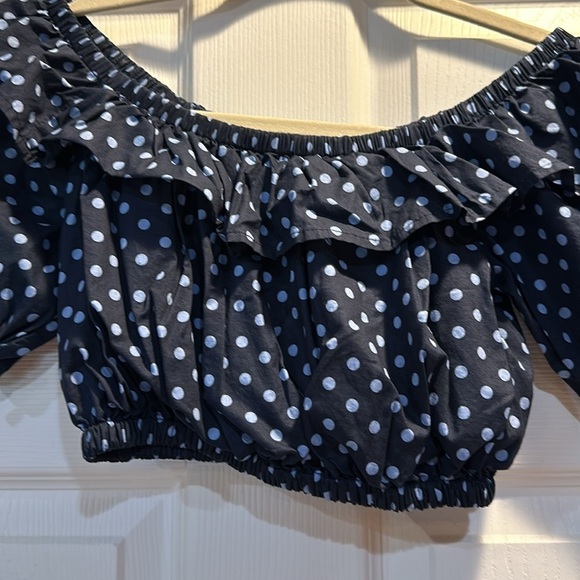 NEW! Majorelle Judah Polka Dot Off Shoulder Ruffle Top XS Cottagecore - Picture 6 of 7